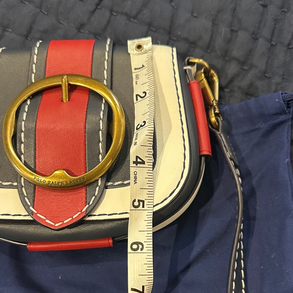 Polo by Ralph Lauren Tricolor Leather Crossbody — Red, Cream, Black - Picture 3 of 4